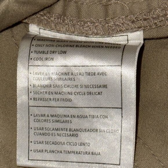 Iguana Med Khaki Scrub Top L Short Sleeve V-Neck 85% Polyester & 15% Cotton - Picture 3 of 7